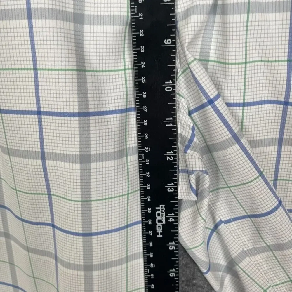 Nike Golf Shorts Mens‎ 32 Blue Green Grey Plaid Tech Performance Dri Fit Stretch